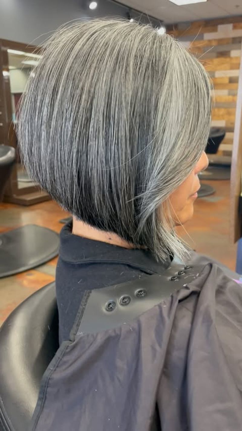 Angled Grey Bob