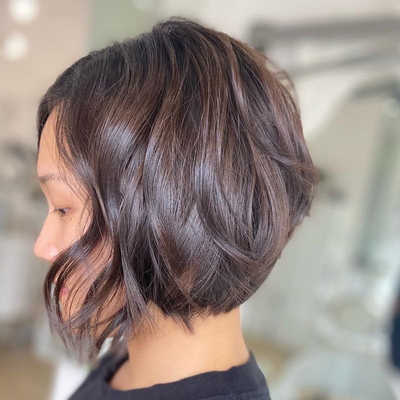 Asymmetrical Textured Bob