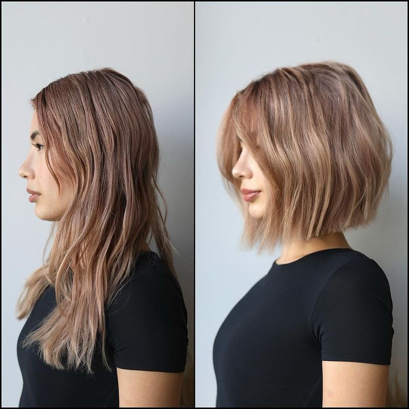 Blunt Bob with Color Streaks