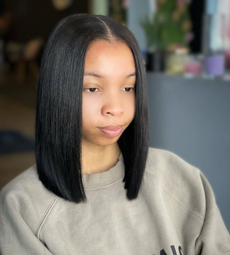 Blunt Bob with Middle Part