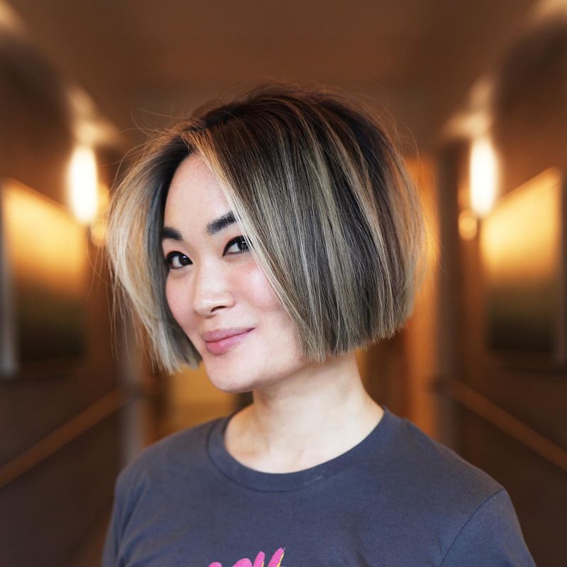 Blunt Cut Bob with Highlights