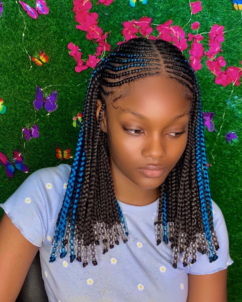 Box Braids com missangas