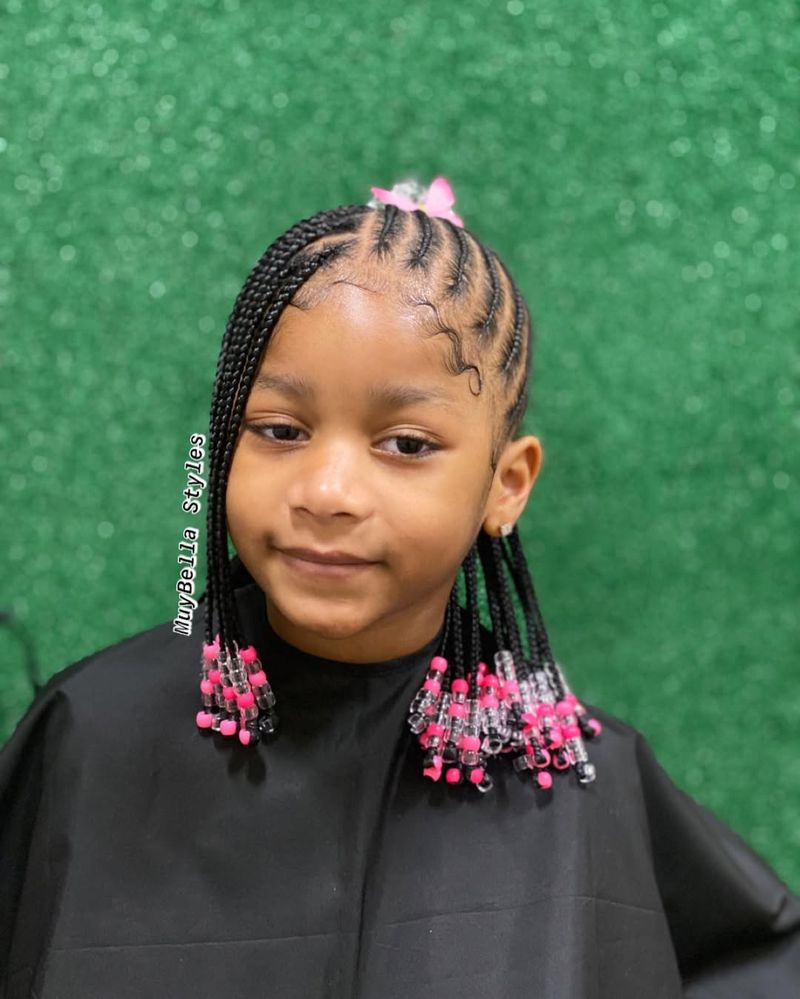 Braided Bangs into Ponytail