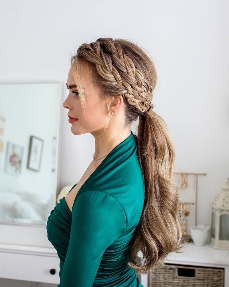 Braided Crown Ponytail