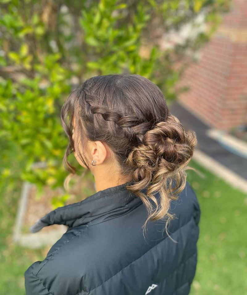 Braided Curly Updo