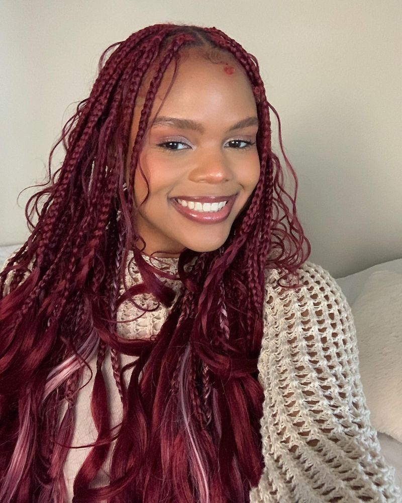32 Burgundy Box Braids Ideas That Will Transform Your Look