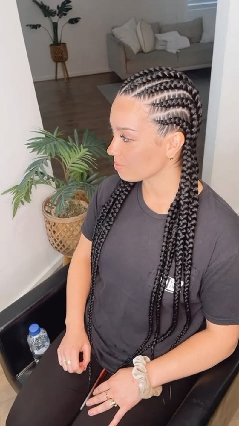 Classic Straight Back Cornrows