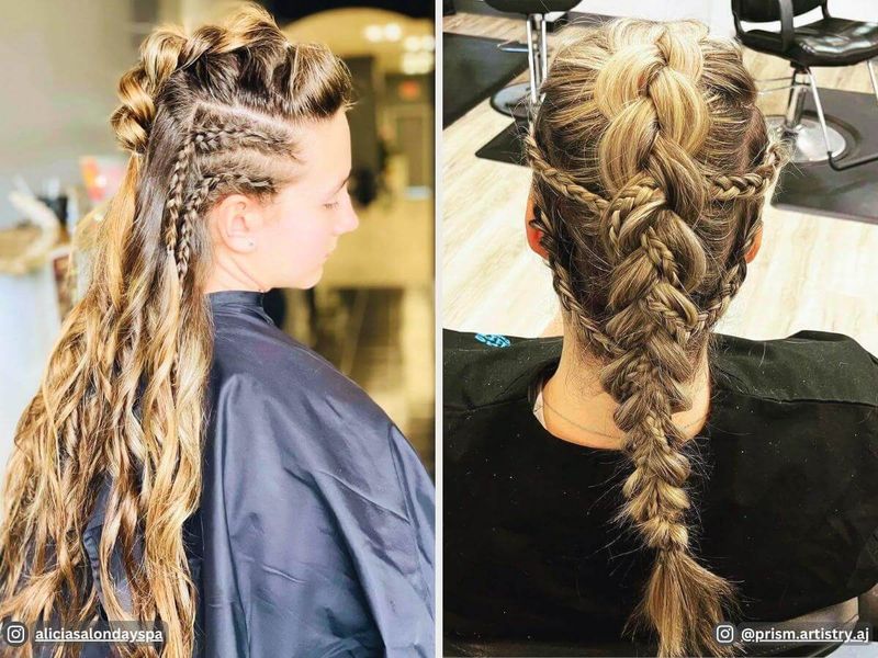 Trenza corona con afeitado sutil