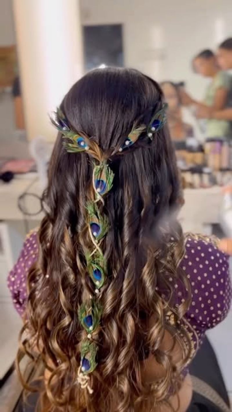 Curly Bangs with Feather Accessories