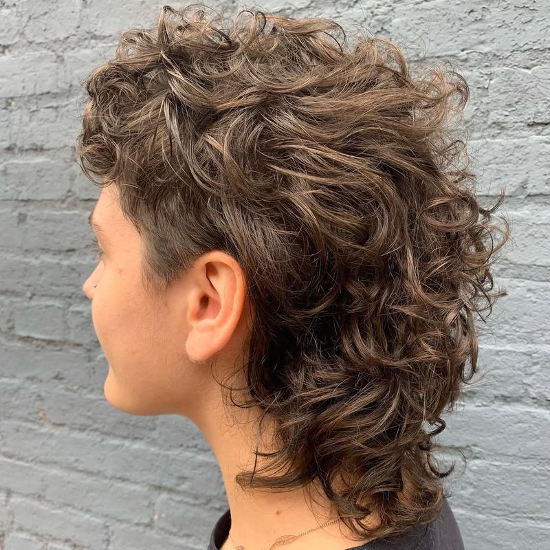 Curly Bangs with Shaved Sides