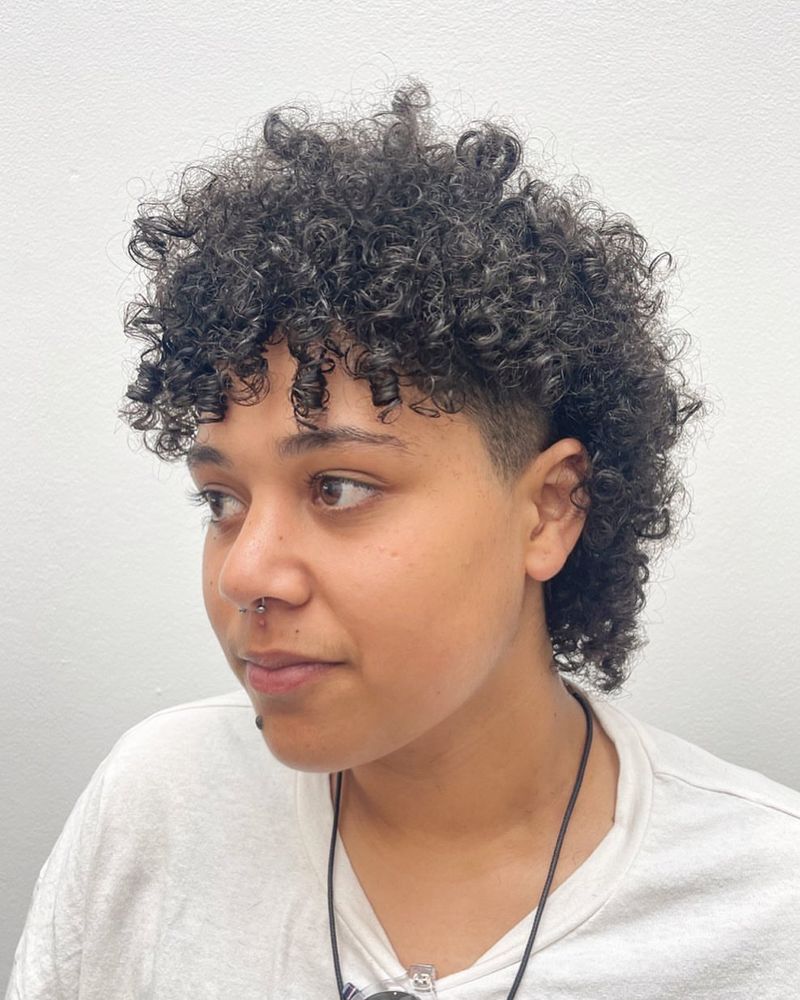 Curly Bangs with Undercut