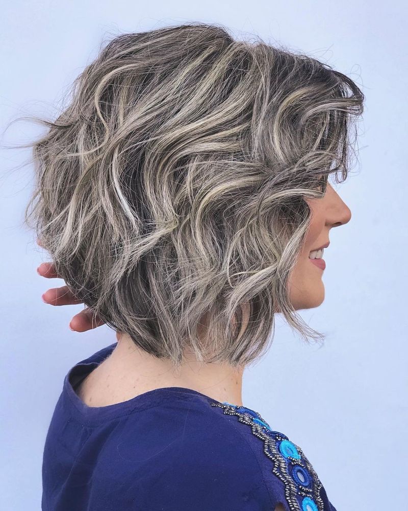 Curly Grey Bob