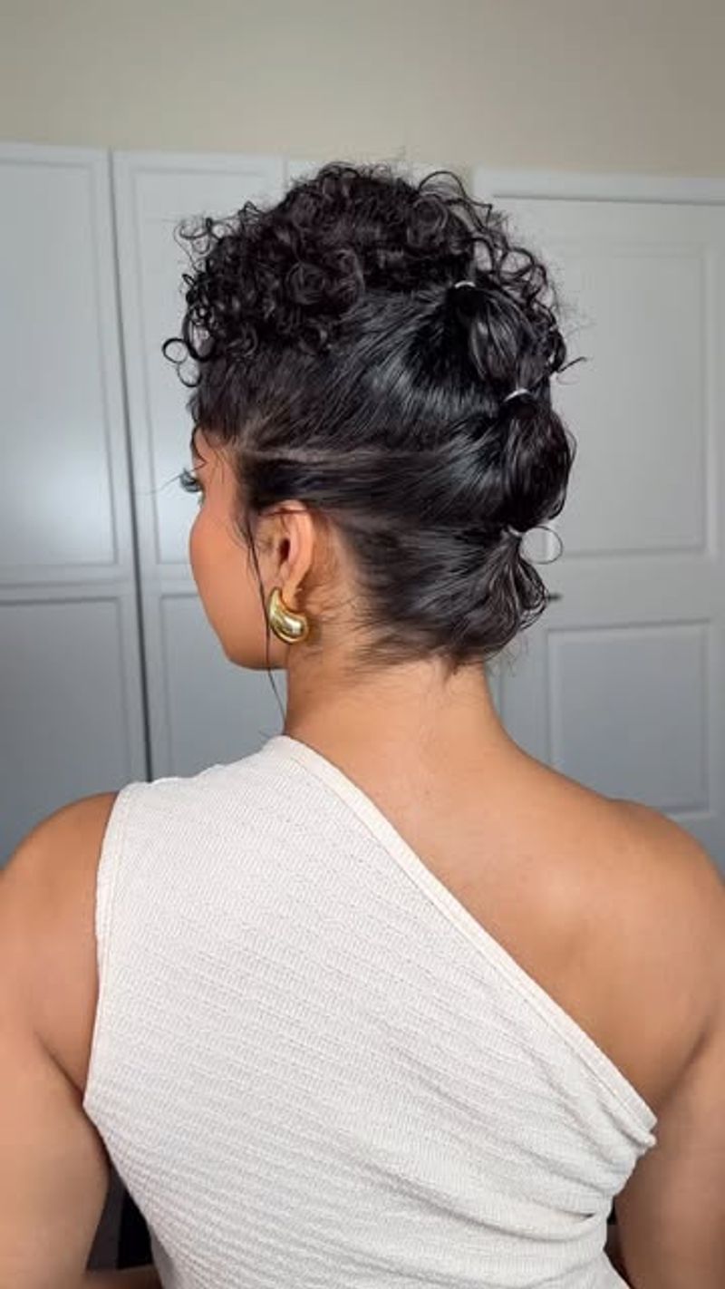 Curly Pompadour Updo