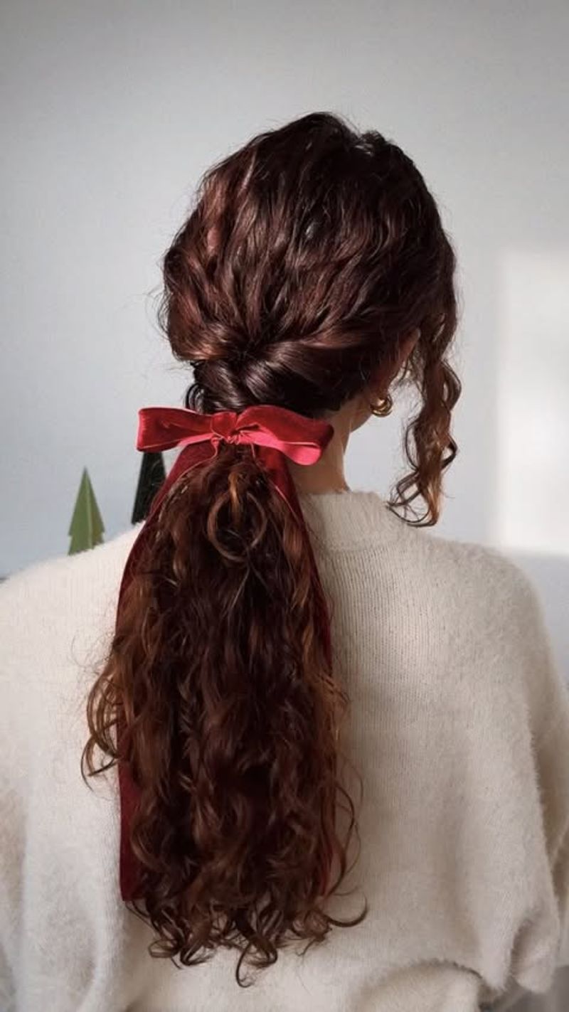 Curly Ribbon Ponytail