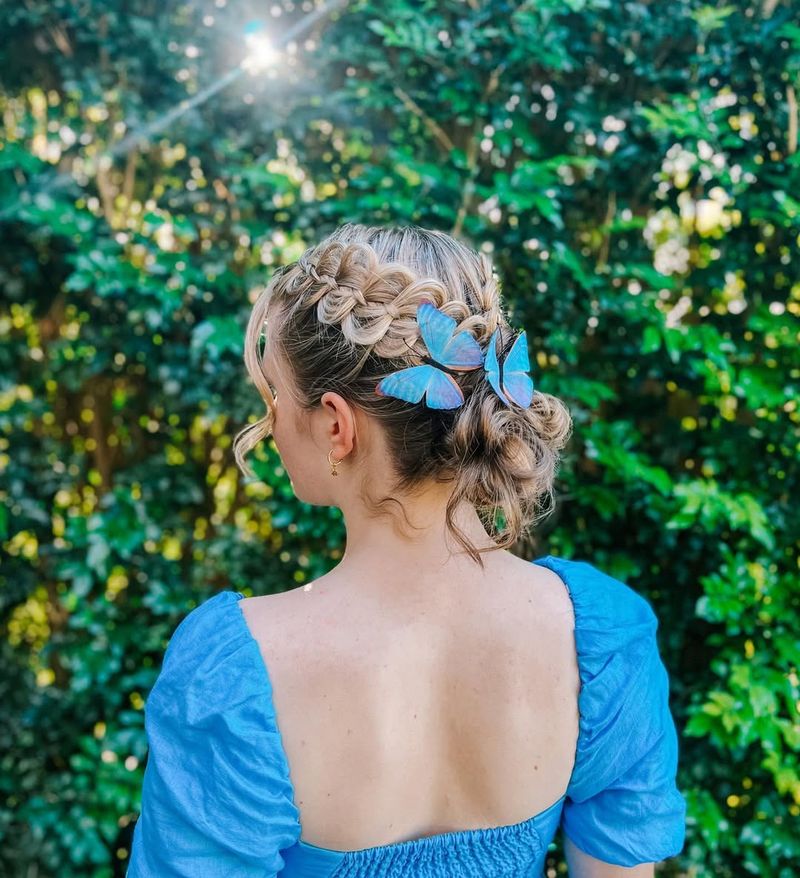 Curly Updo with Butterfly Clips