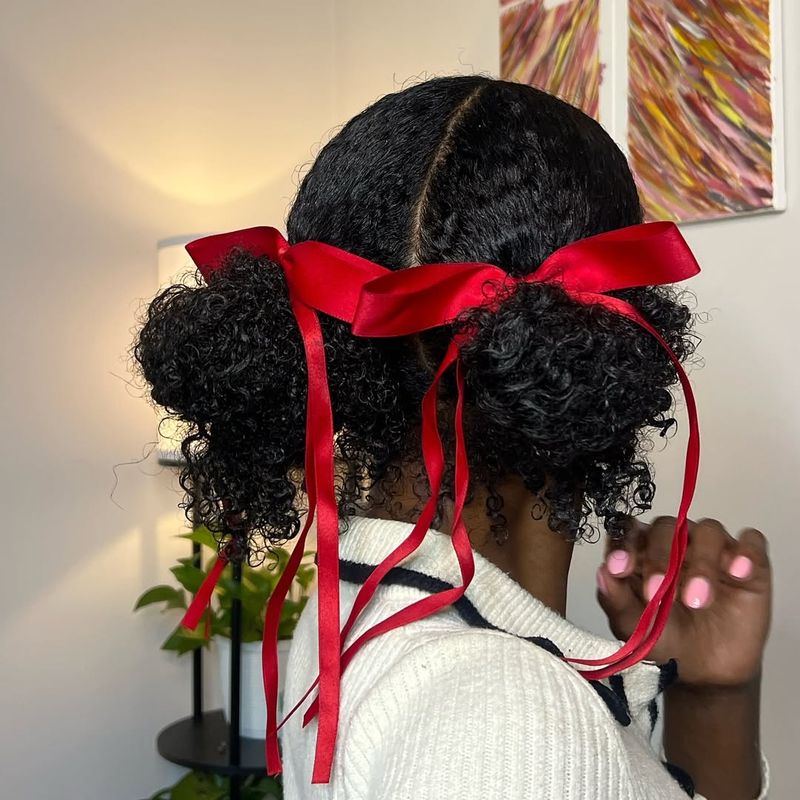 Curly Updo with Ribbon