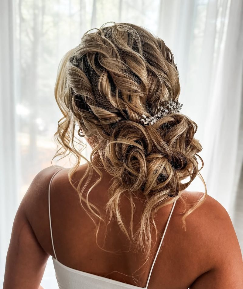 Curly Updo with Twist Details