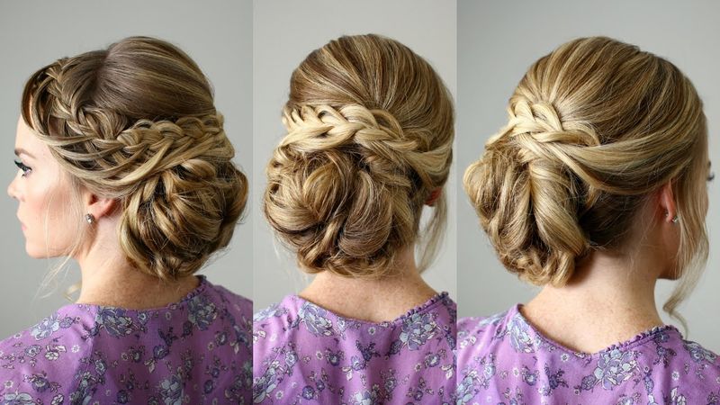 Elegant Waterfall Braid Updo