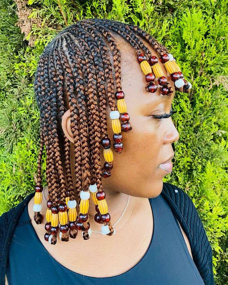 Faux Locs com missangas