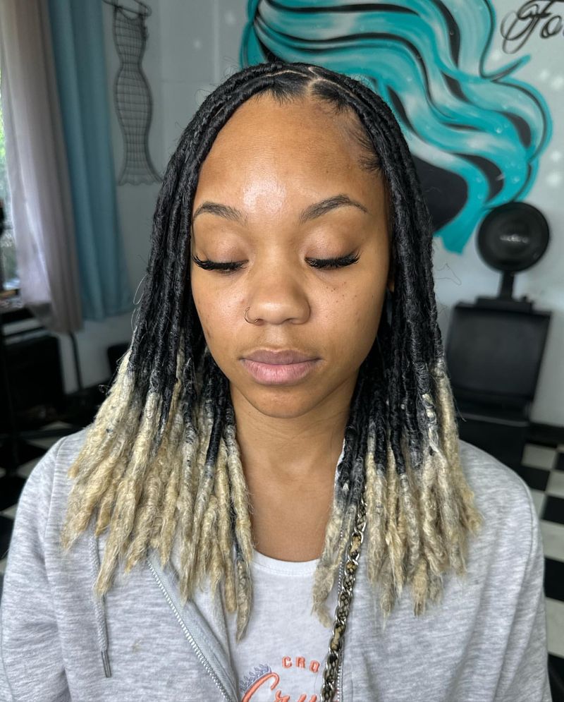 Faux Locs com efeito Ombre