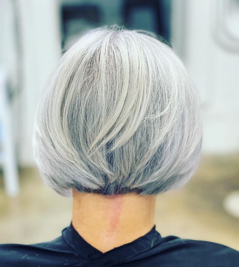 Feathered Grey Bob