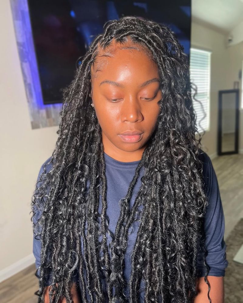 Freeform Dreads with Curls