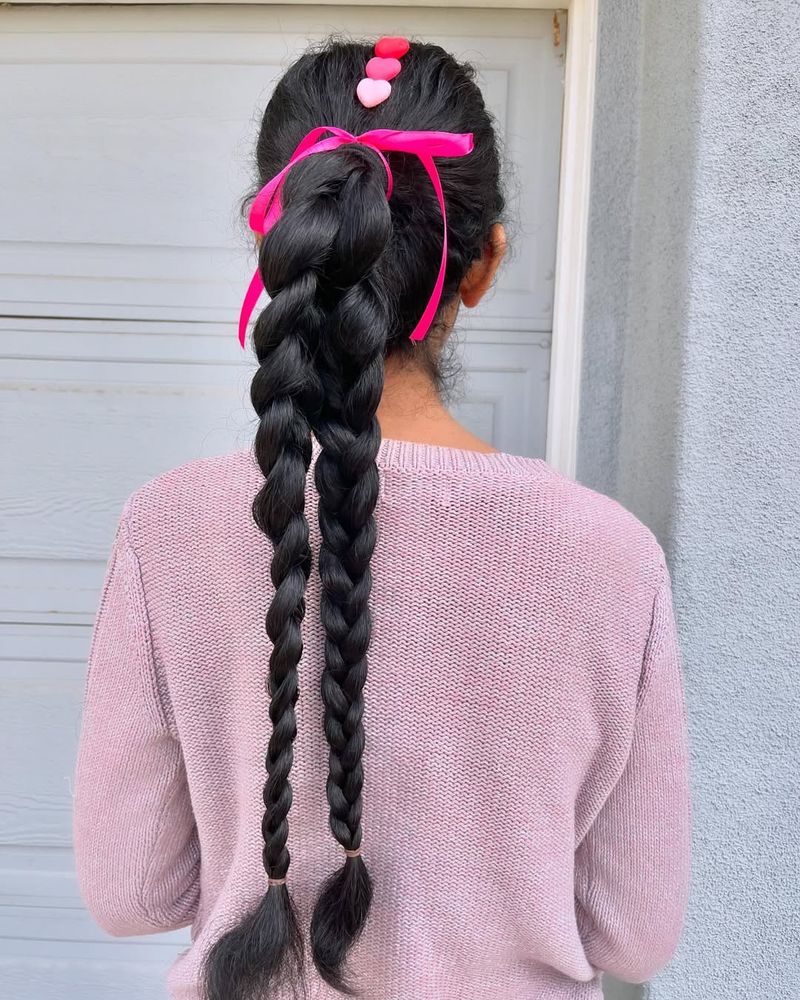 French Braid Low Ponytail