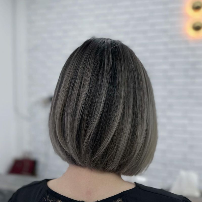 Grey Bob with Balayage