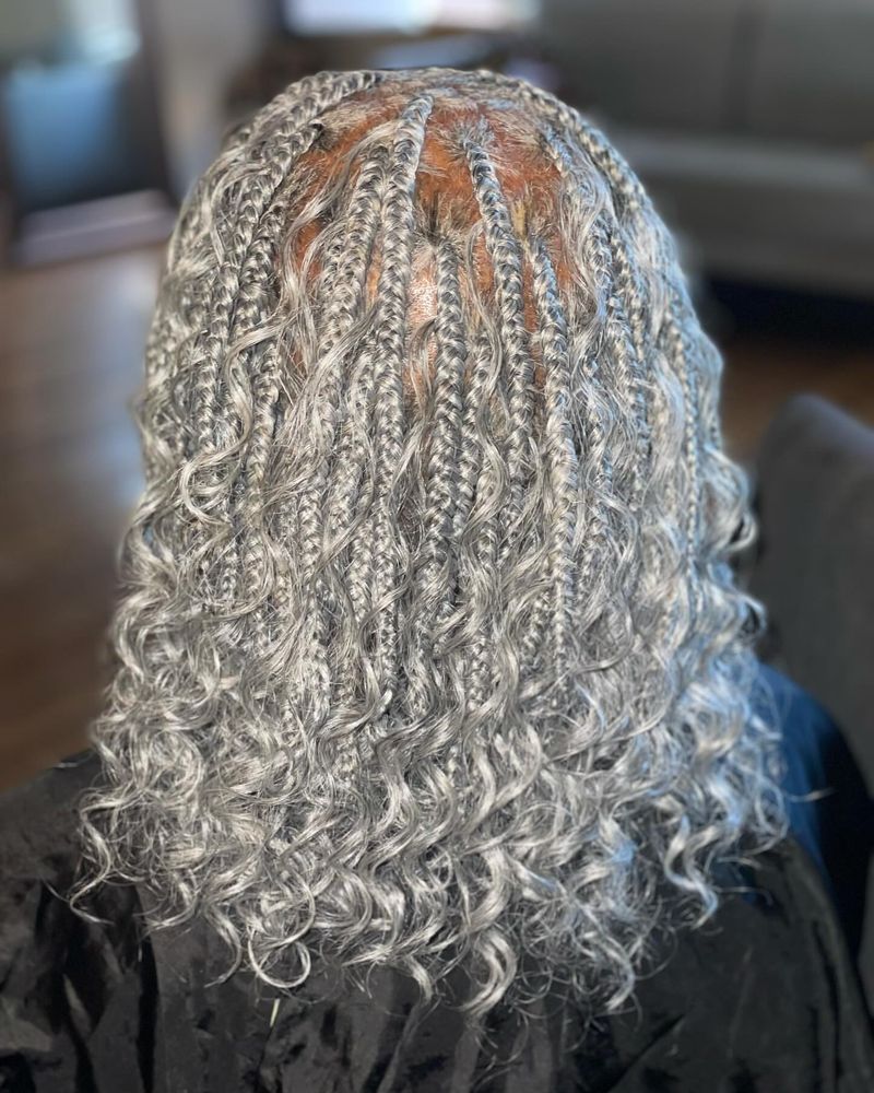 Grey Bob with Braids