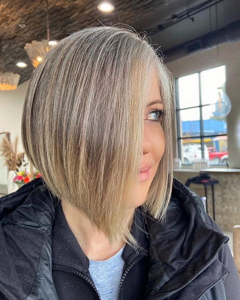 Grey Bob with Highlights