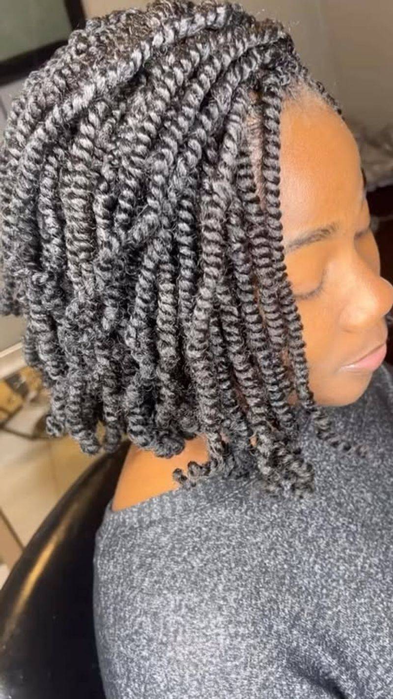 Grey Bob with Twists