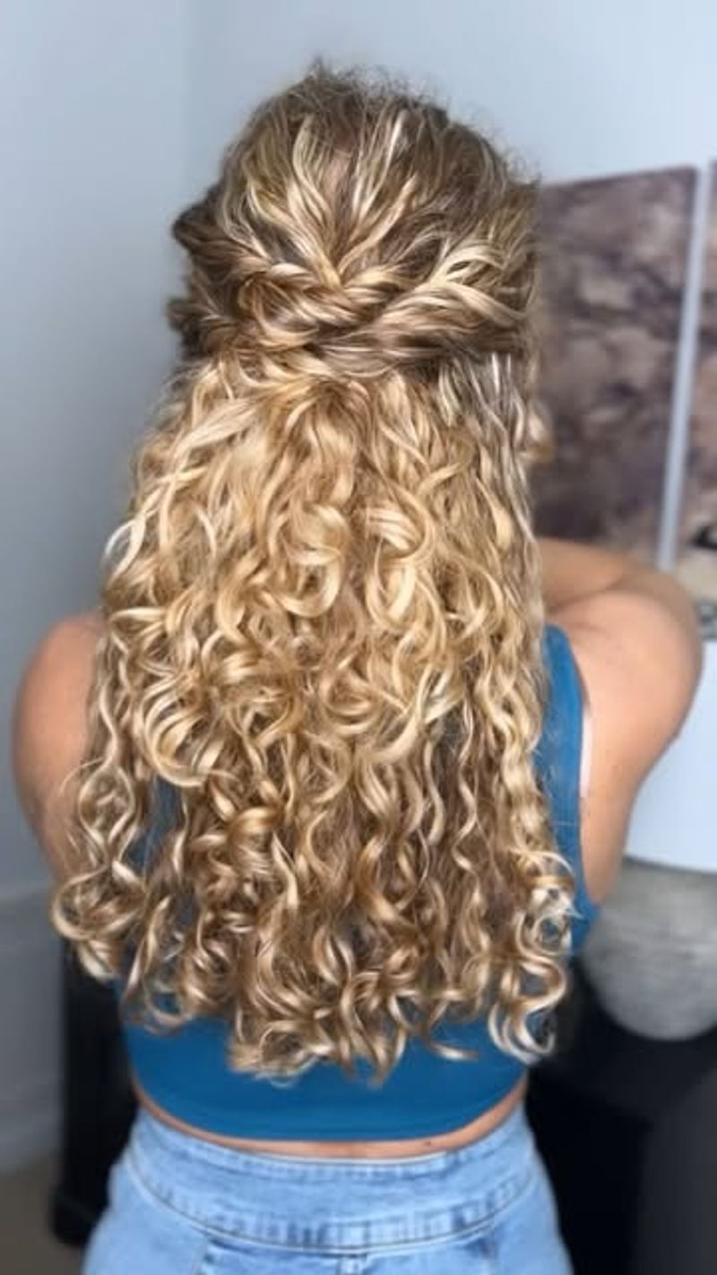 Half-Up Curly Twist