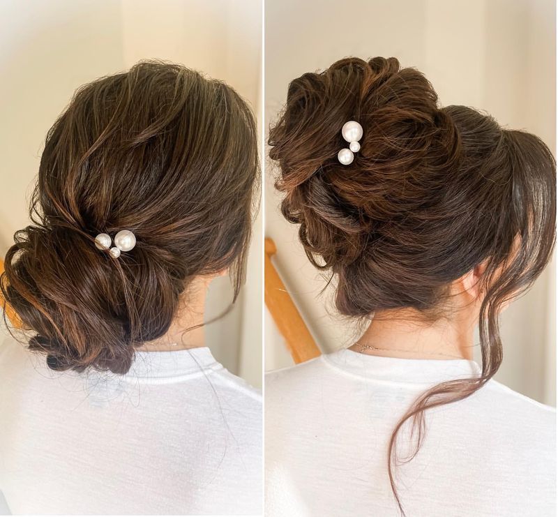 Penteado alto com laço