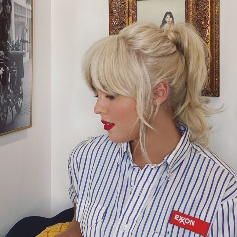 Layered Bangs with Ponytail