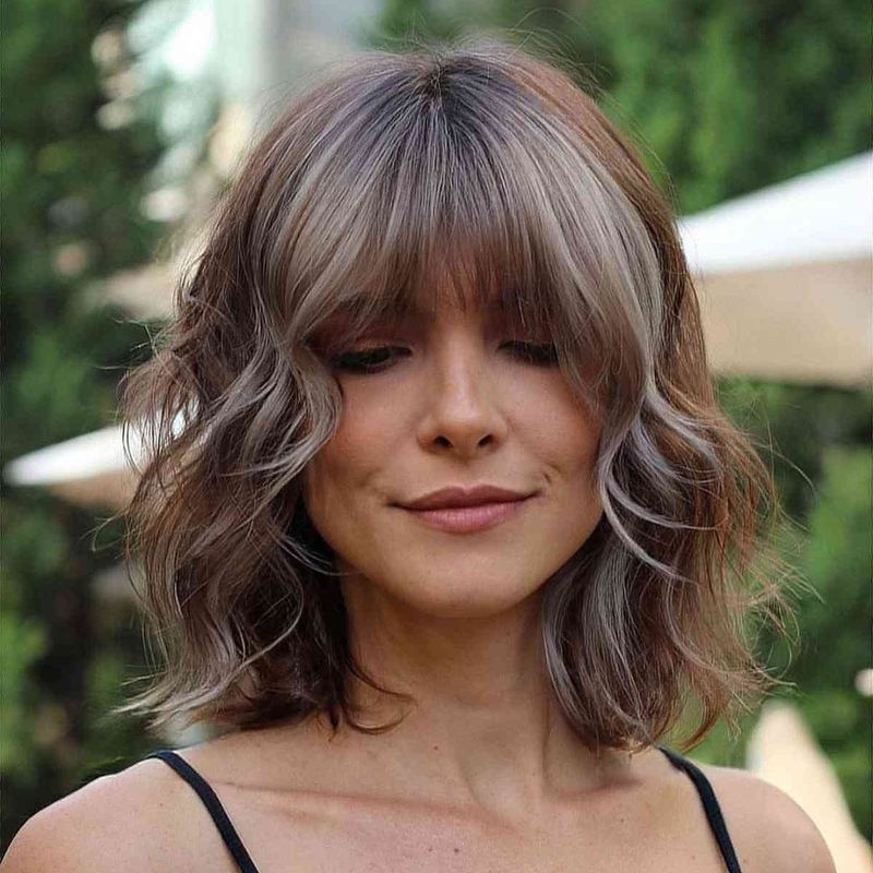 Layered Bangs with Waves