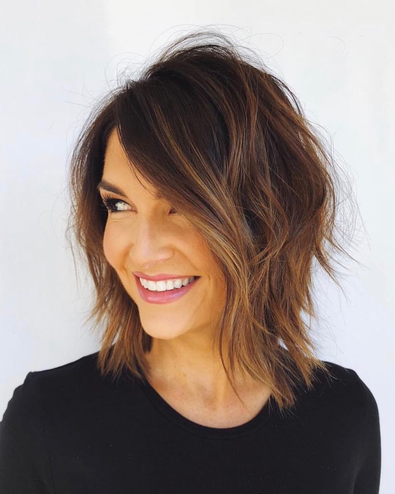 Bob dégradé avec balayage