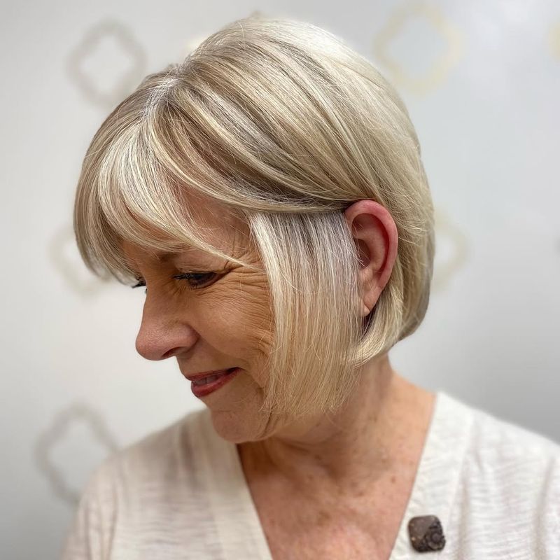 Layered Bob with Curtain Bangs