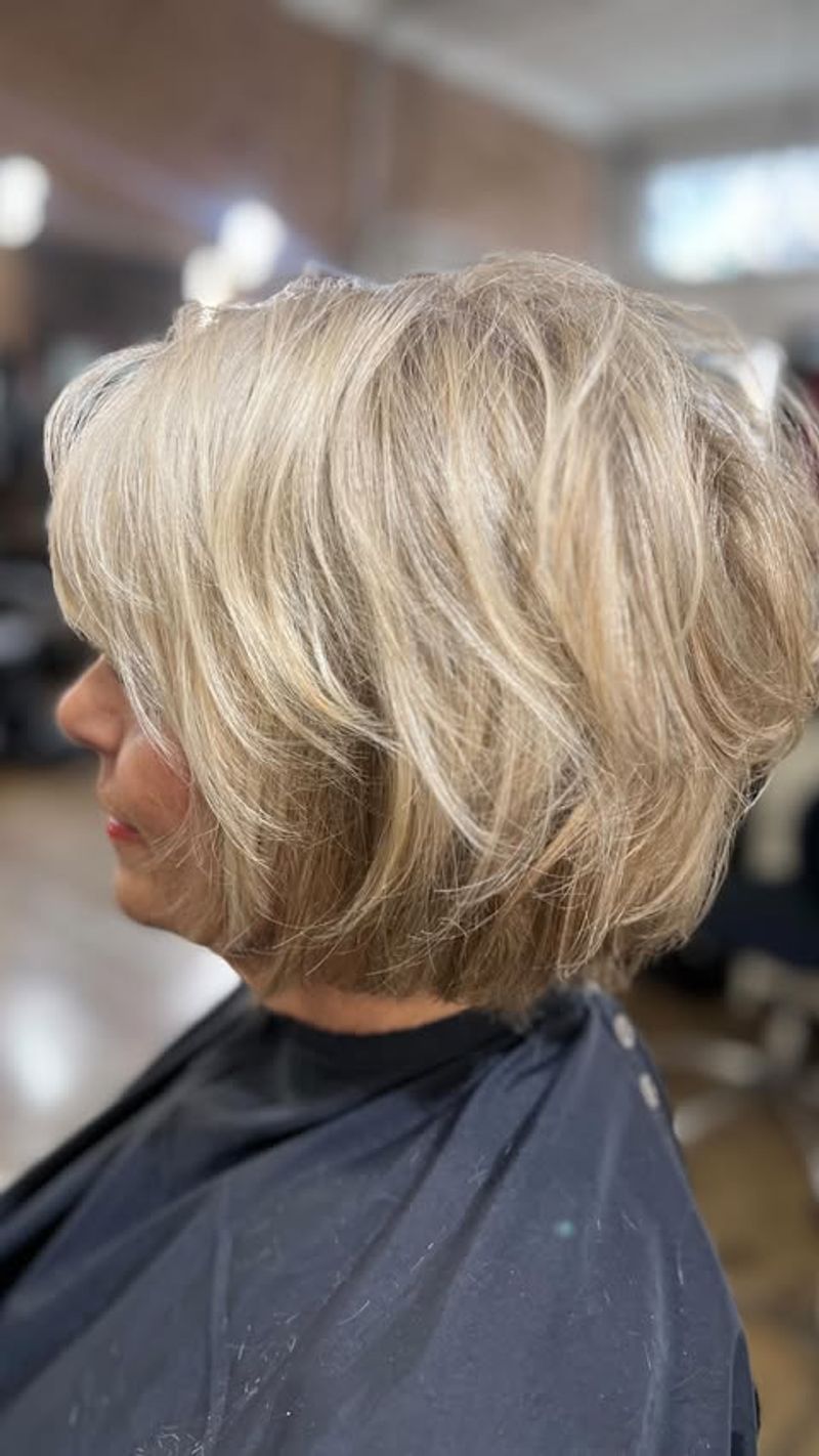 Layered Bob with Feathered Ends