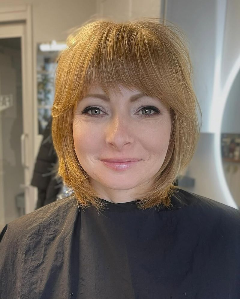 Layered Cut with Long Bangs