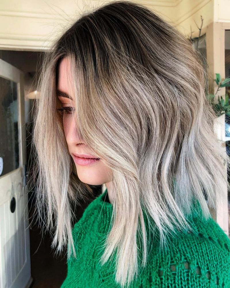 Layered Lob with Ombre