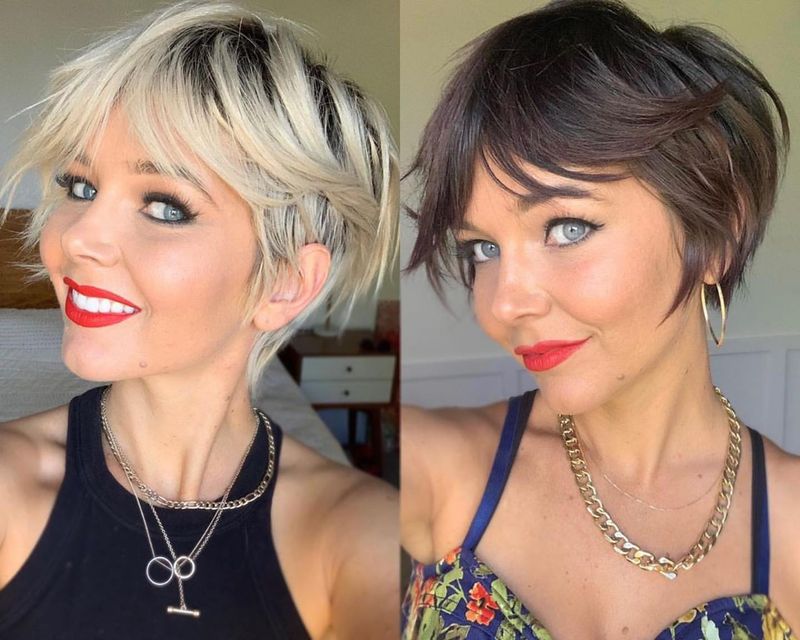 Pixie largo a capas con mechas