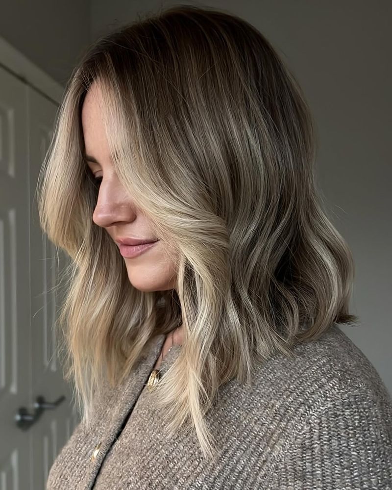 Bob long avec balayage