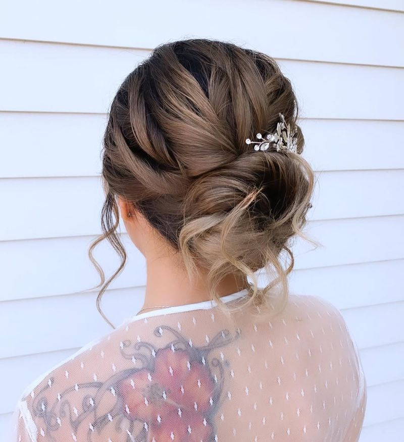 Loose Bun with Twisted Strands