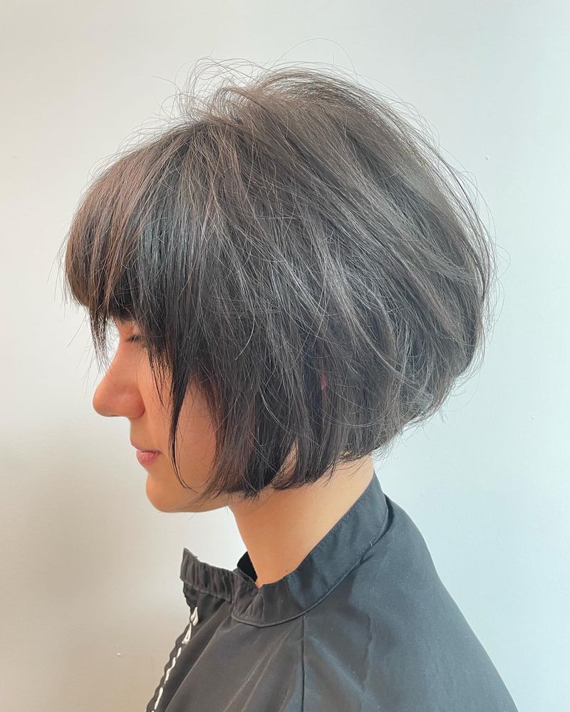 Messy Grey Bob