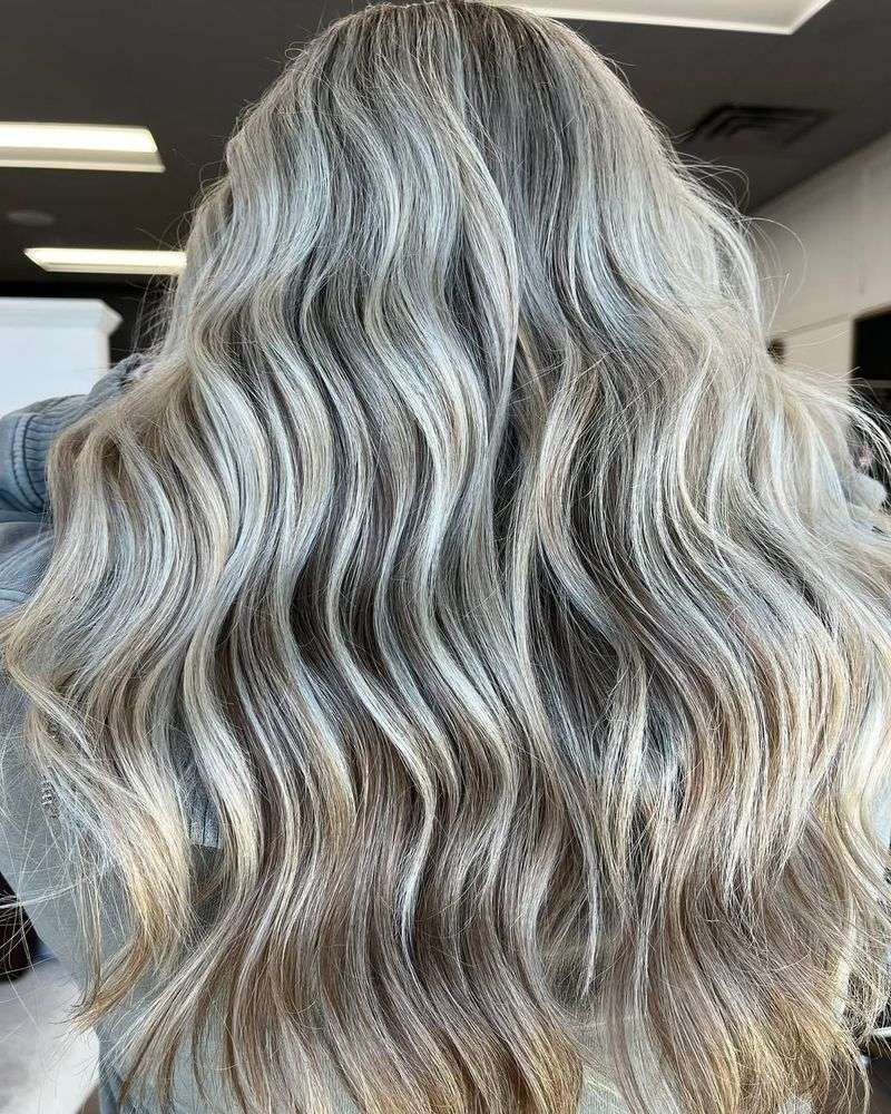 Metallic Silver Waves