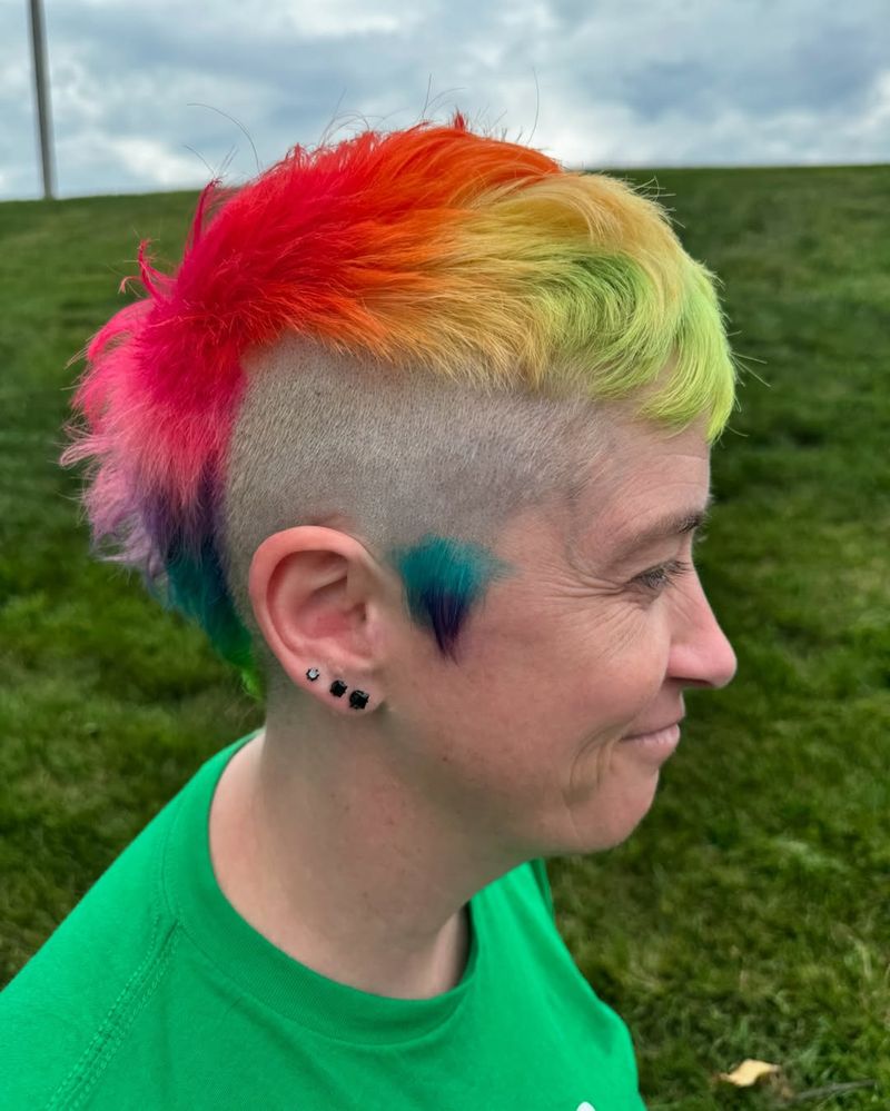 Mohawk con colores del arco iris