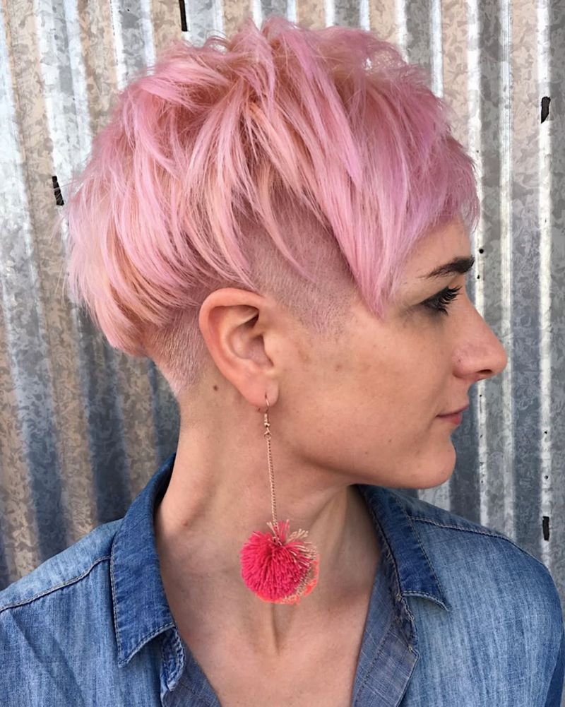 Pixie cor-de-rosa com franja