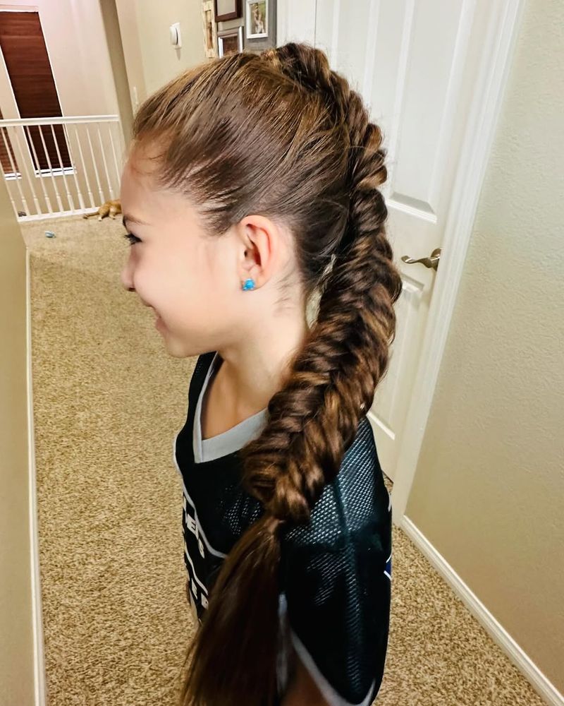 Side Fishtail Braid Ponytail