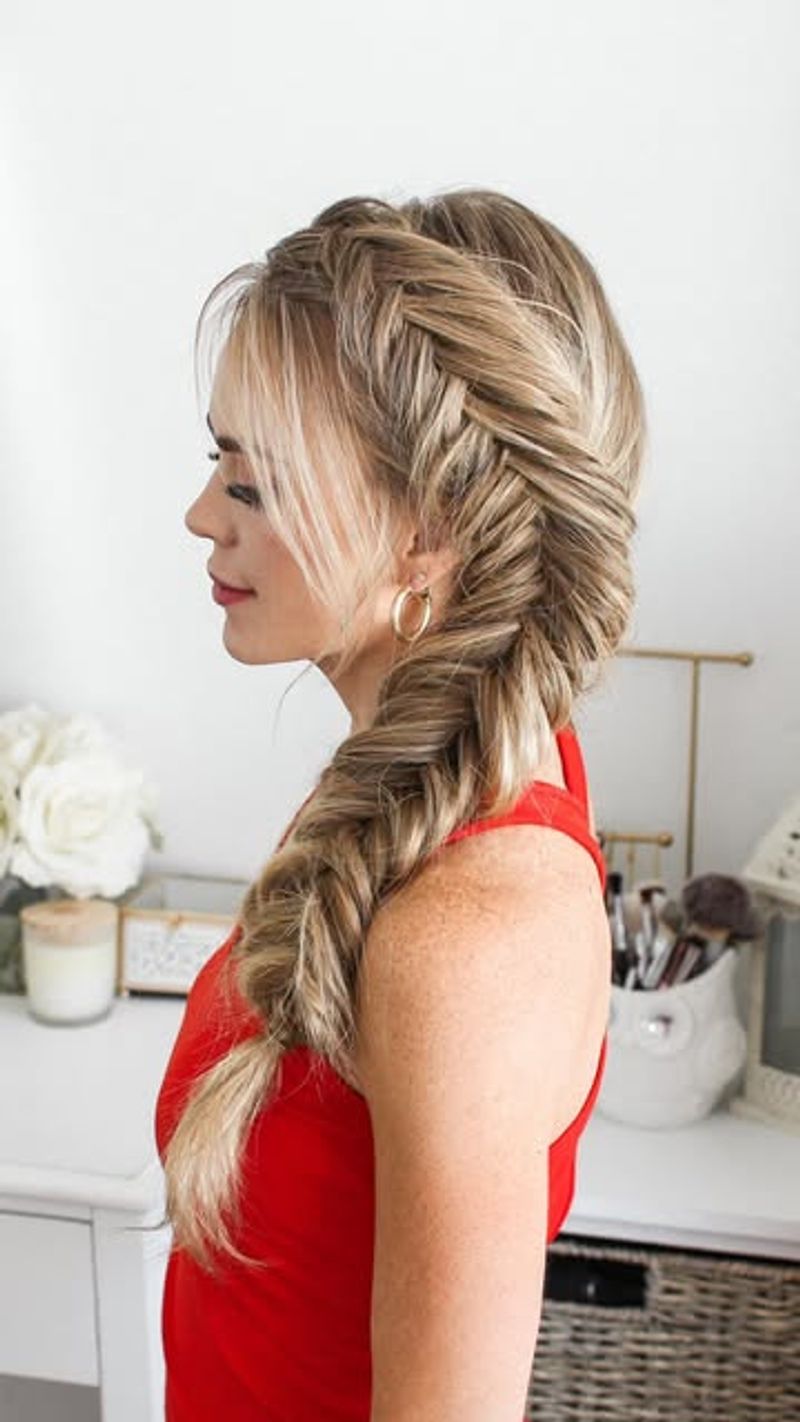 Fishtail Braid with Side Bangs