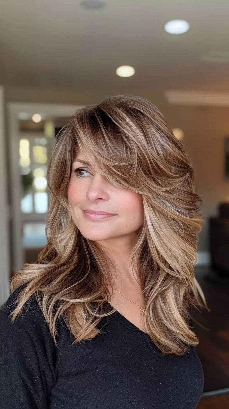 Side Swept Bangs with Layers